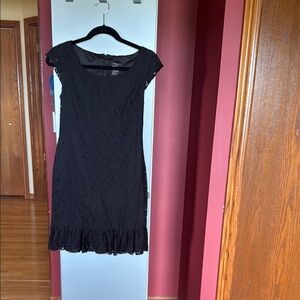 Talula Black lace Ruffled Sheath Mini Dress